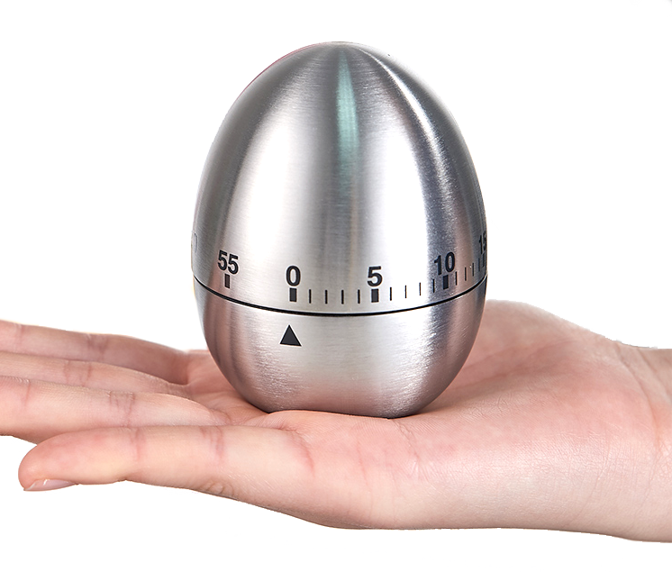 蛋形不銹鋼廚房計時器 Oval-shaped Staninless Steel Mechanic kitchen Timer 1pc